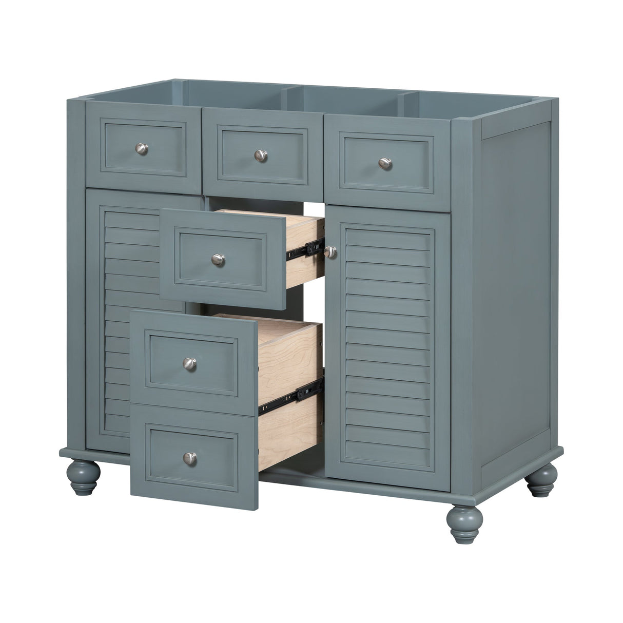 36 "No sink, with 2 drawers and soft closing door, independent makeup rack, bathroom cabinet, blue (excluding sink) Julia M Home & Kitchen