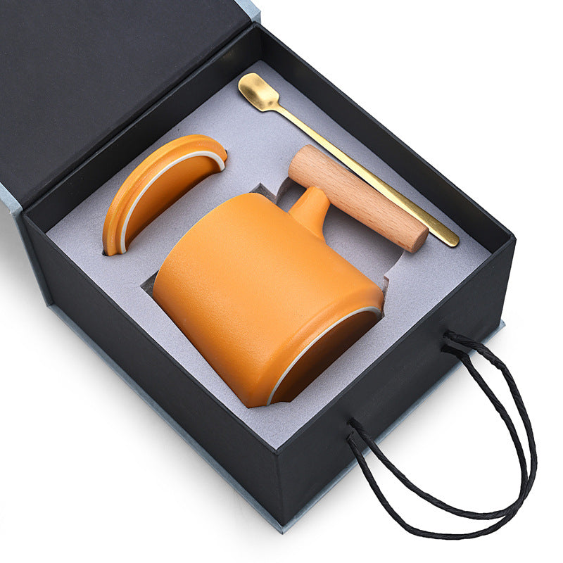 Charming Ceramic Coffee Mug Gift with Lid and Spoon Julia M Home & Kitchen