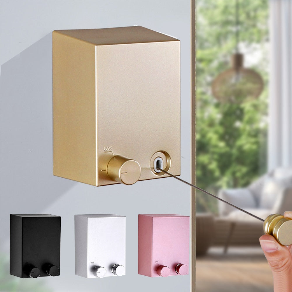 Indoor Outdoor Retractable Stretch Washing Invisible Line Mounted Drying Rope Laundry Clothes Line 13.8ft Automatic Wall Hanging Julia M Home & Kitchen