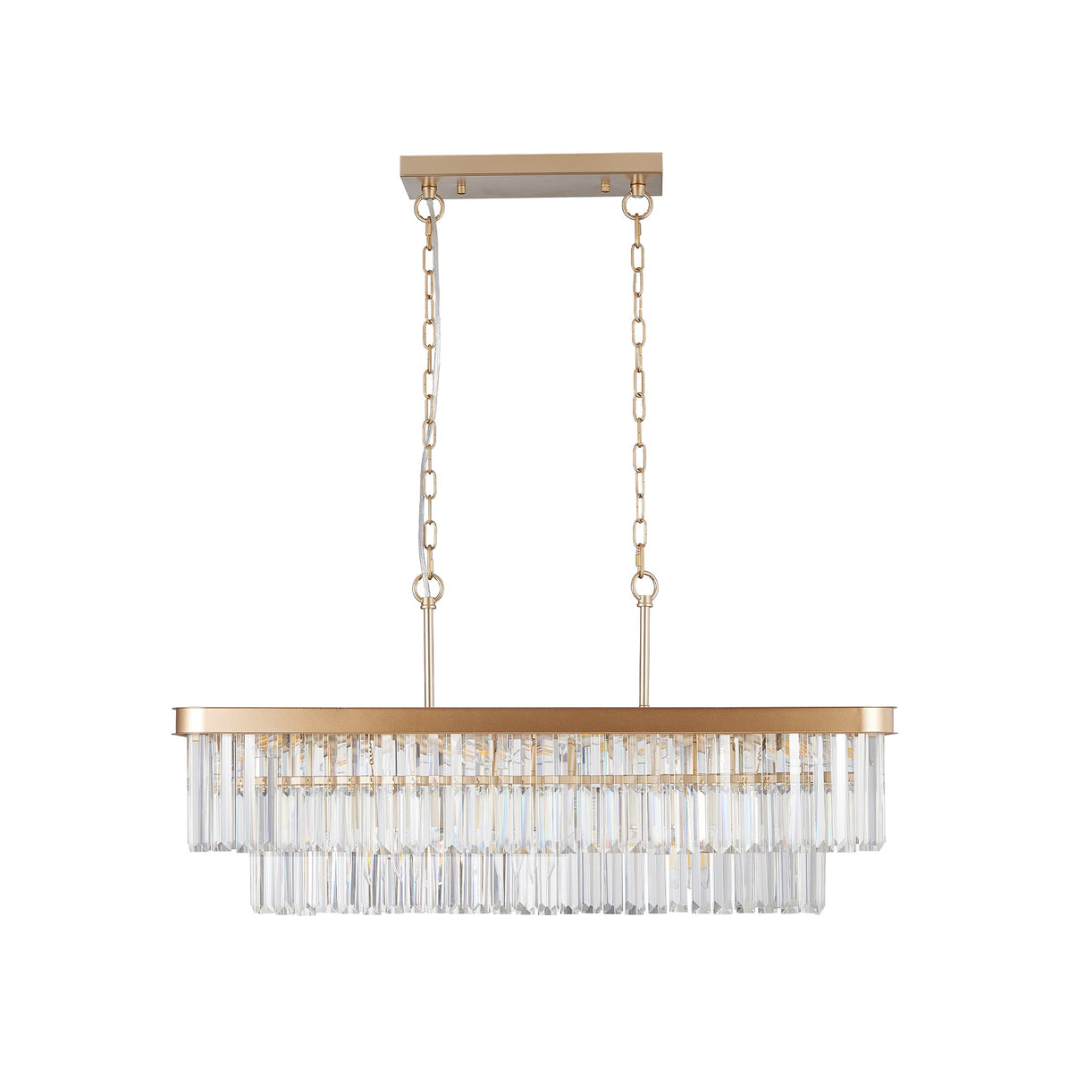 Chandeliers,Rectangular Crystal Chandelier Adjustable,E12 Modern Industrial Crystal Lights (Bulb Not Included) Julia M Home & Kitchen