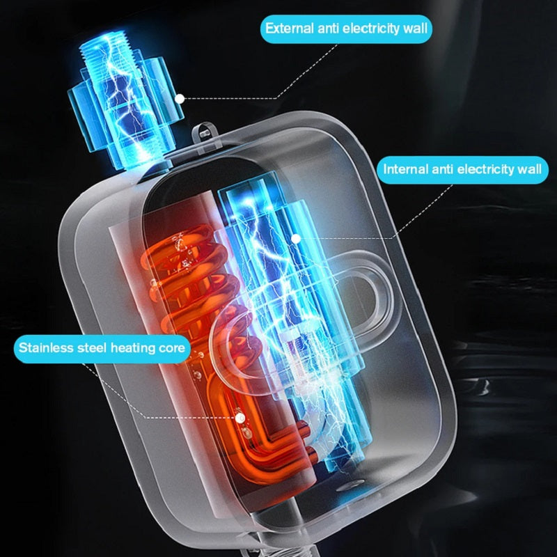 220V/110V 3500W instant electric water heater fast heating mini small electric kitchen treasure thermostatic shower shower set - Julia M LifeStyles