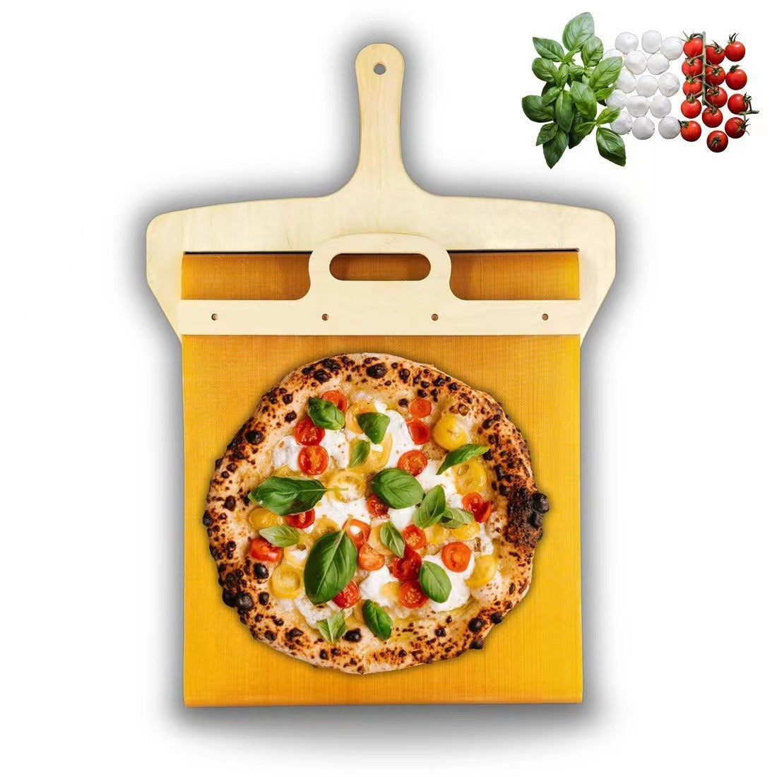 Wooden Sliding Pizza Shovel Portable Pizza Peel Pizza Spatula Paddle with Handle Baking Supplies Kitchen Tools - Julia M LifeStyles