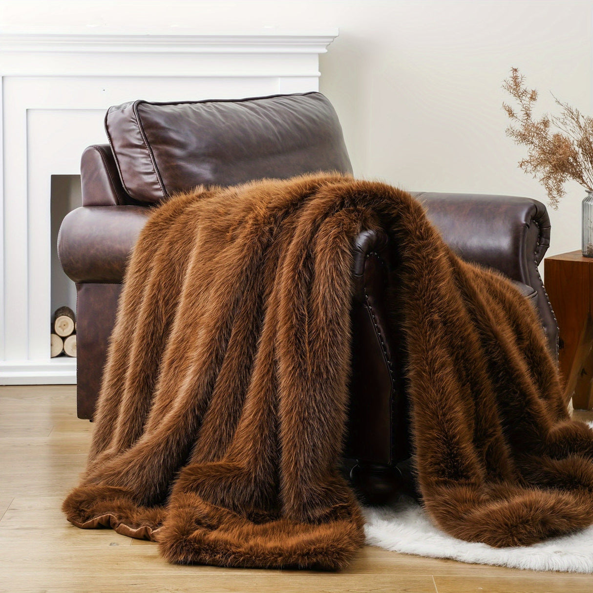 Luxury Black Faux Fur Throw Blanket for Couch, Chair, and Bed Julia M LifeStyles
