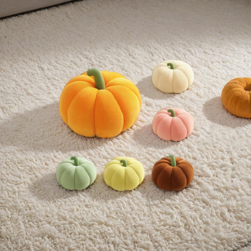 Cute Pumpkin Throw Pillow – Plush Minimalist Sofa & Bedhead Cushion