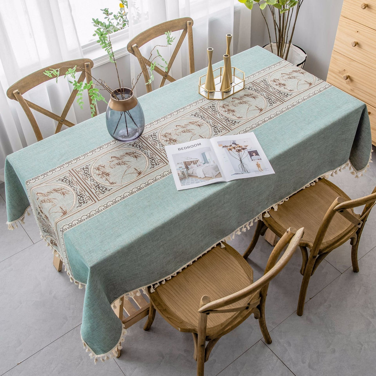 Linen Ethnic Style Linen Washable Tablecloth Pastoral Style Tablecloth Rectangular Table Flag Table Mat Tea Table Tablecloth Julia M Home & Kitchen