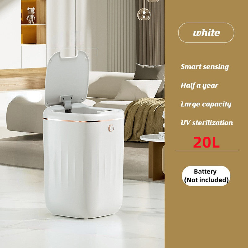 Xiaomi White Light Luxury Intelligent Sensor Garbage Can Home Living Room Silent Slow Drop Kitchen Touch-Free Open Lid Garbage Can Julia M Home & Kitchen