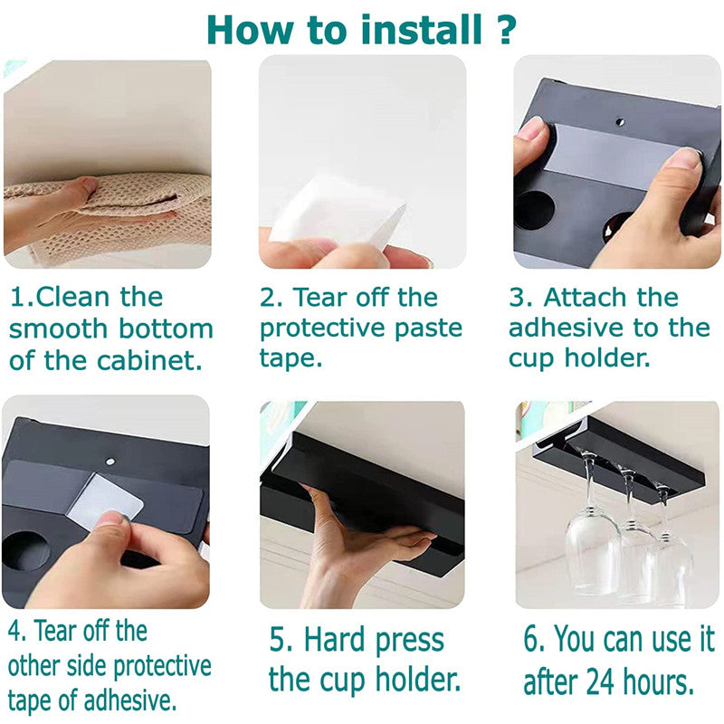 European Style Punch-Free Wine Glass Hanging Rack Julia M Home & Kitchen