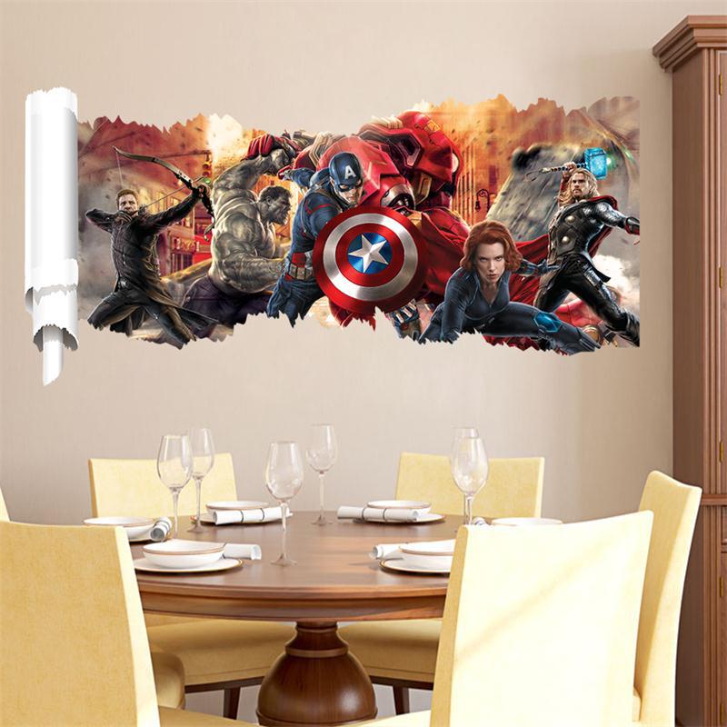European Style 3D Wall Hole Stickers - Avengers Home Decor Julia M Home & Kitchen