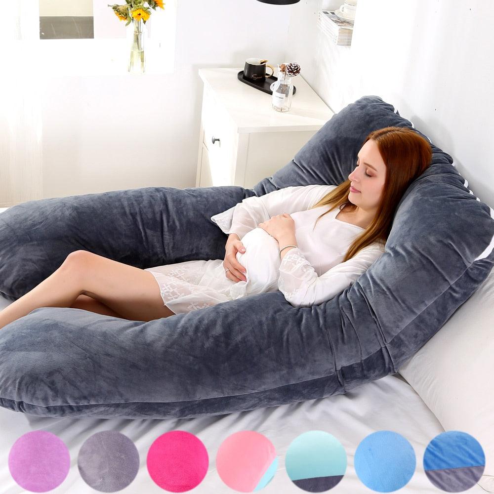 U-Shaped 130x70cm Pregnancy Pillow for Maternity Support and Breastfeeding