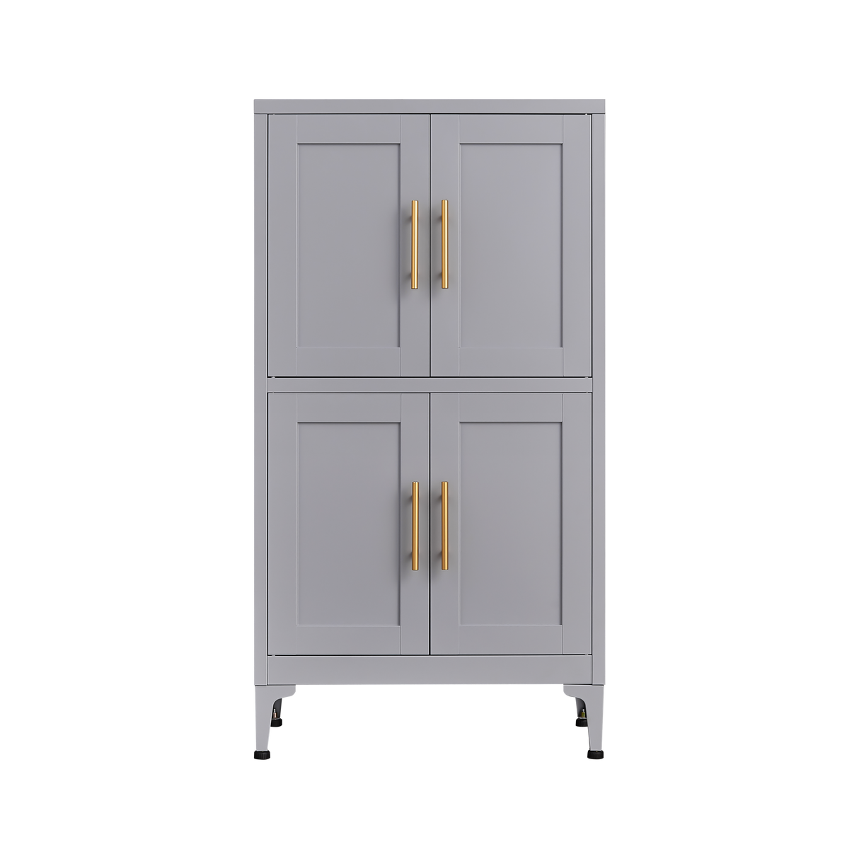 Grey metal kitchen storage cabinet, kitchen pantry storage cabinet with door and shelf, adjustable leveling feet eprolo