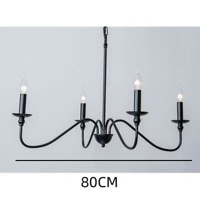 Minimalist Luxury Iron Chandelier with Candle-Style Lights