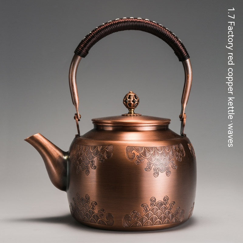 Copper Boiling Water Manual Mechanism Antique Tea Brewing Pot Julia M Home & Kitchen
