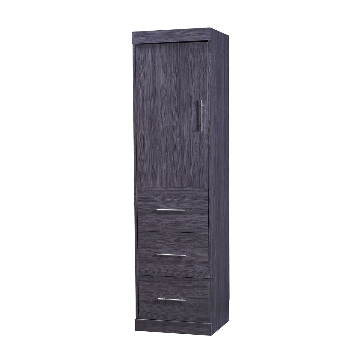 Full Size Murphy Bed with Wardrobe and Drawers, Storage Bed, can be Folded into a Cabinet, Gray - Julia M LifeStyles