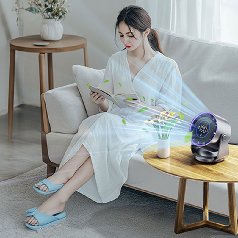 2025 New 100-Speed High - Speed Circulating Fan for Home. 6 - Inch Charging Digital Display, Turbo Desktop Electric Fan