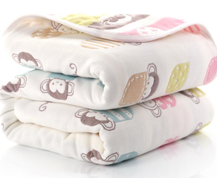 Baby Blankets Newborn Muslin Cotton 6 Layers Thick Swaddle Kids Receiving Blankets Children Cover Bedding eprolo
