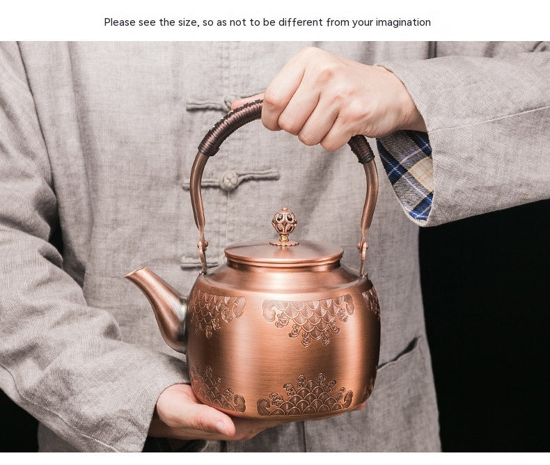 Copper Boiling Water Manual Mechanism Antique Tea Brewing Pot Julia M Home & Kitchen