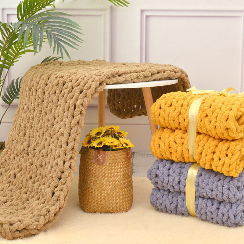 Handmade Thick Wool Woven Blanket in Various Colors Julia M Home & Kitchen