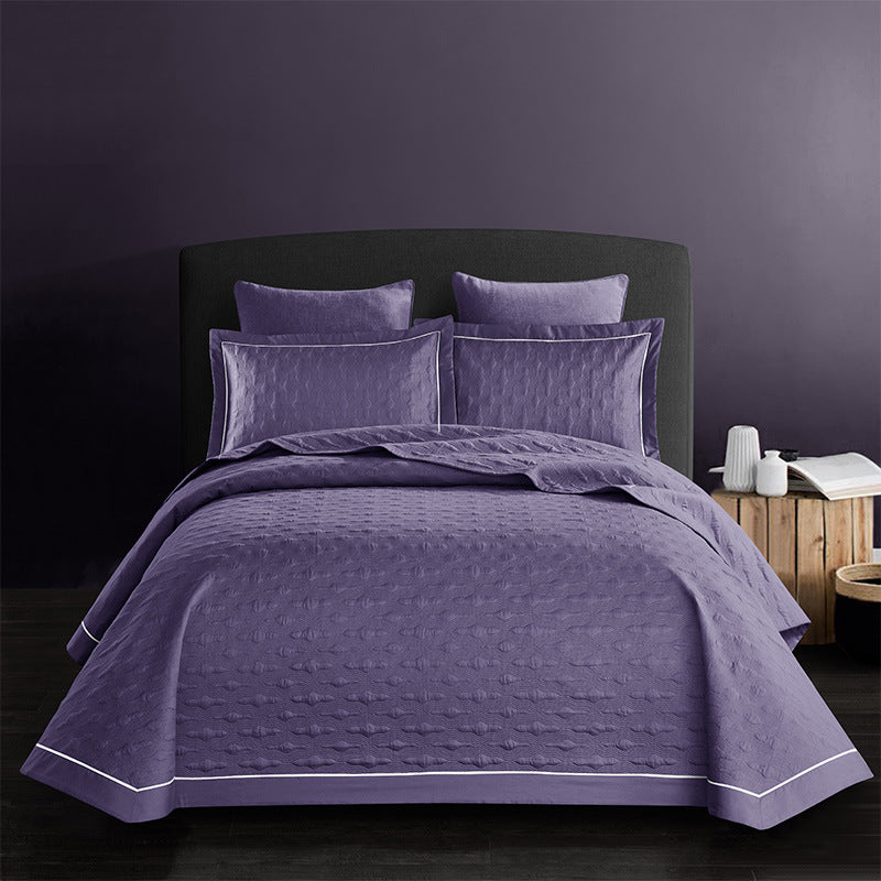 Opulent 3Pcs Cotton Coverlet Embossed Reversible Set