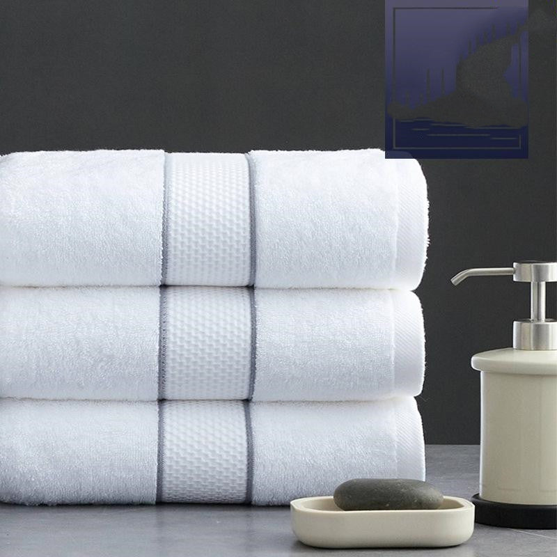 Cotton Beach Towel White Hotel-Grade Absorbent Luxury Bath Towels