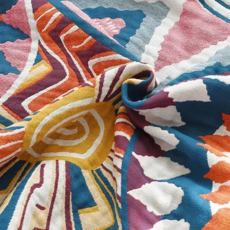 Bohemian Nordic Cotton Flannel Blanket – Ultra Soft, Stylish & Durable