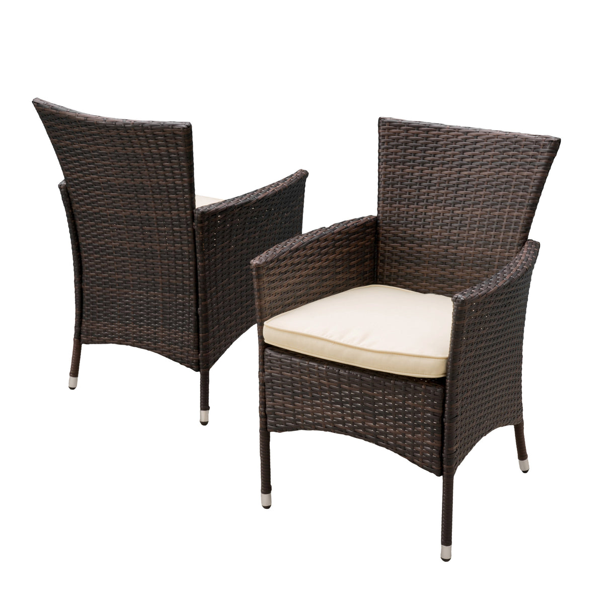 Clementine Outdoor Multibrown PE Wicker Dining Chairs (Set of 2) eprolo
