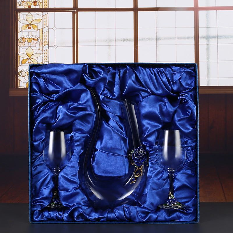 Household enamel crystal glass red wine glass goblet decanter Julia M Home & Kitchen