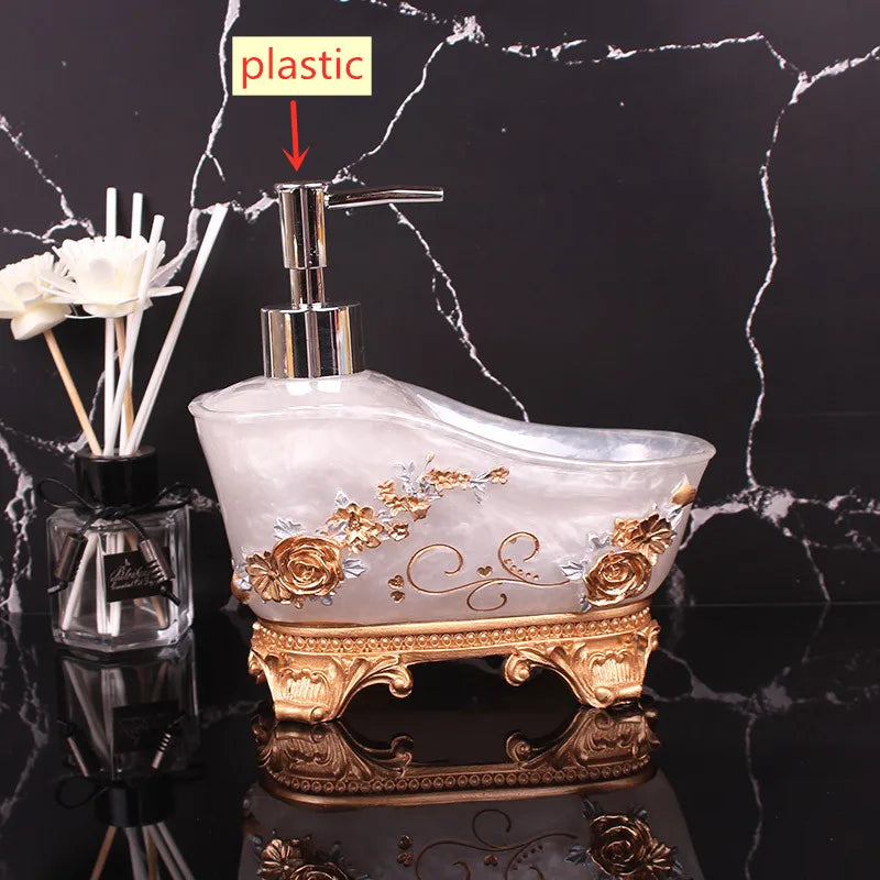 European Liquid Soap Bottle Resin Bathtub Shape Bathroom Sanitizer Bottles Shampoo Shower Gel Wristband Dispenser Accessories Julia M Home & Kitchen