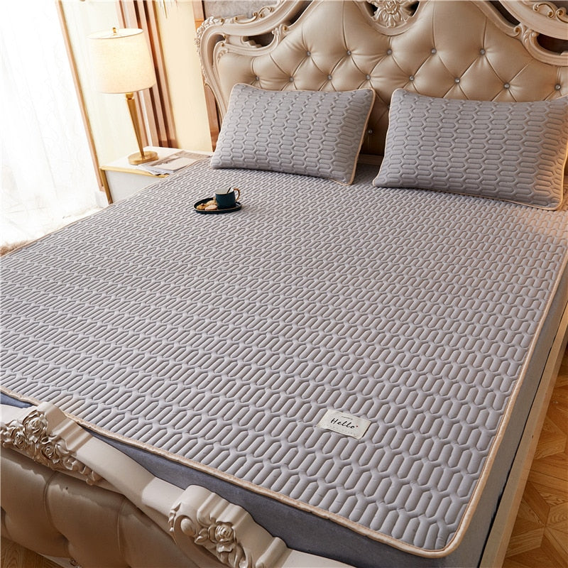 Summer Bed Sheet Ice Silk Mat Soft and Comfortable Latex Mattress Bedding Three-piece Breathable Mat for Comfortable Sleep - Julia M LifeStyles