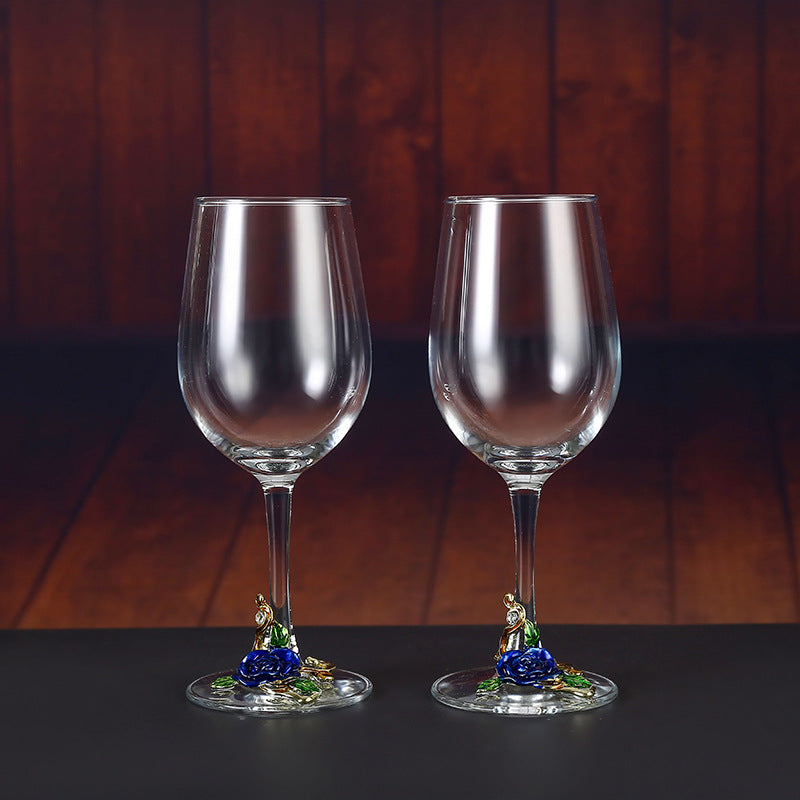 Household enamel crystal glass red wine glass goblet decanter Julia M Home & Kitchen