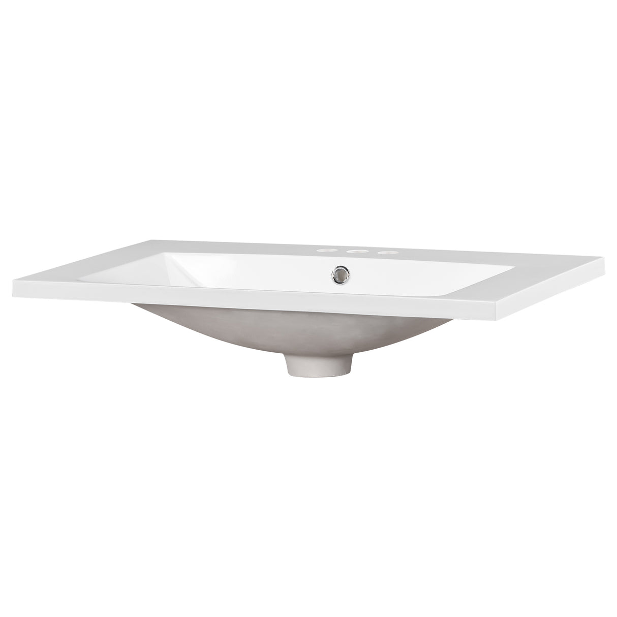 30" Single Bathroom Basin Sink, Vanity Top Only, 3-Faucet Holes, Resin - Julia M LifeStyles