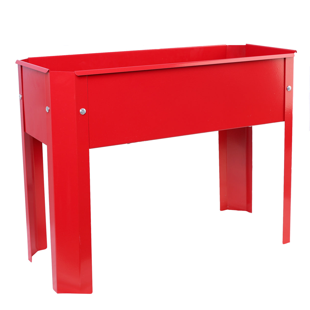 Mini Elevated garden bed, metal elevated outdoor flowerpot box, suitable for backyard and terrace, large flowerpot Red + Steel - Julia M LifeStyles