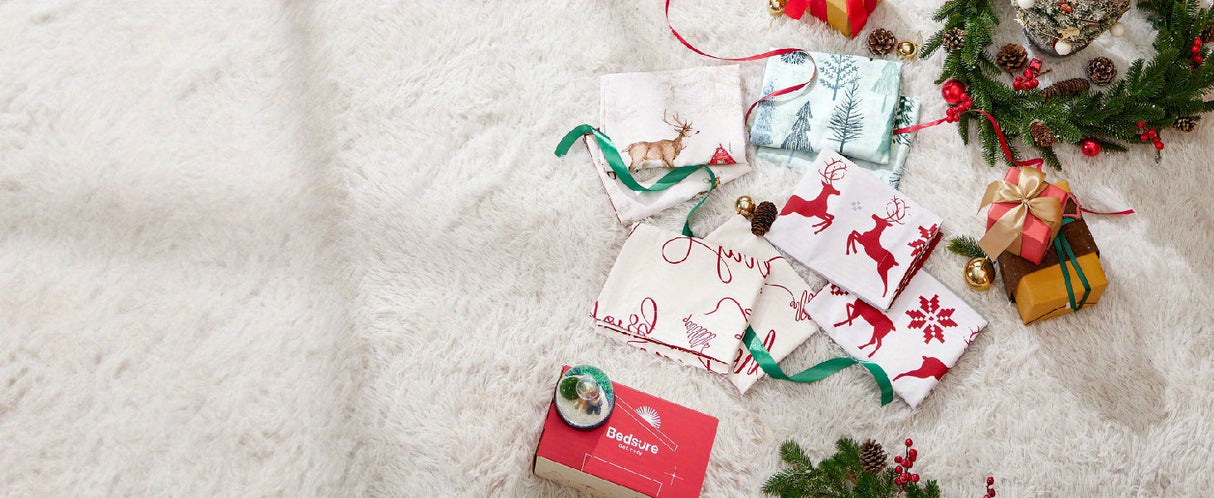 Bedsure 5-Piece Festive Fluffy Christmas red Comforter Set Julia M LifeStyles