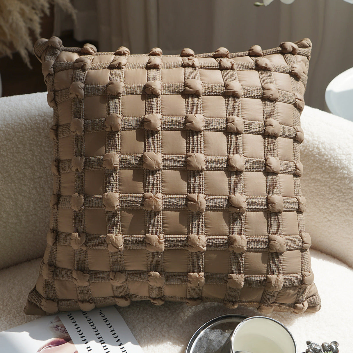 Maillard Brown Luxe Throw Pillow