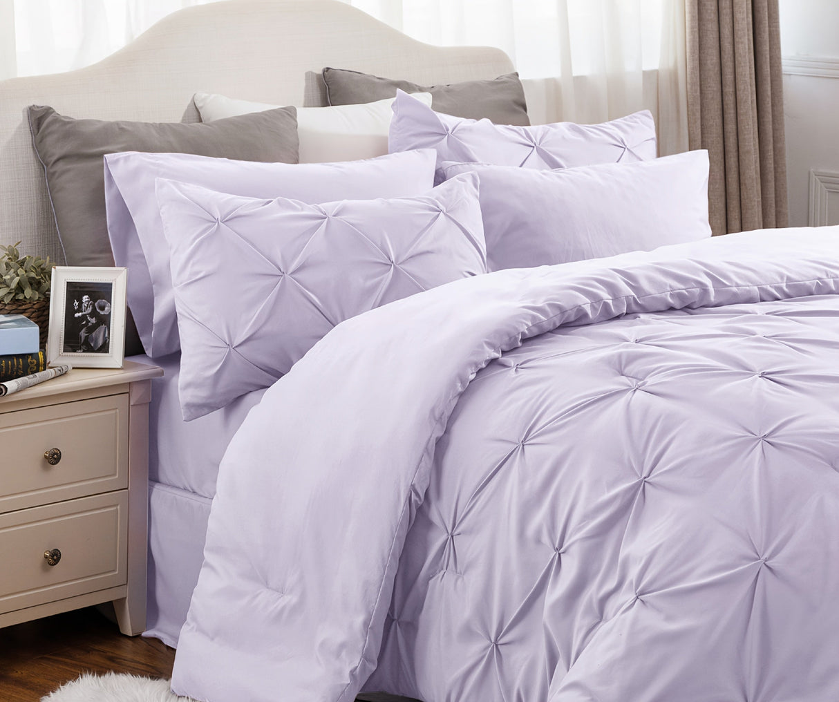 Cozy Pinch Pleat 5/7pcs Comforter Set by Bedsure Julia M LifeStyles