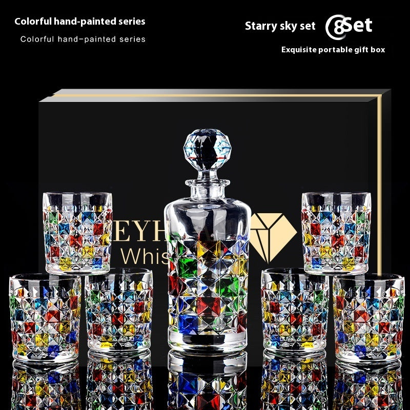Painted Crystal Glass Liquor Glass Set - High-grade Wine Set