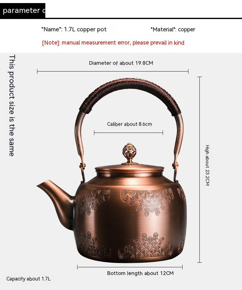 Copper Boiling Water Manual Mechanism Antique Tea Brewing Pot Julia M Home & Kitchen