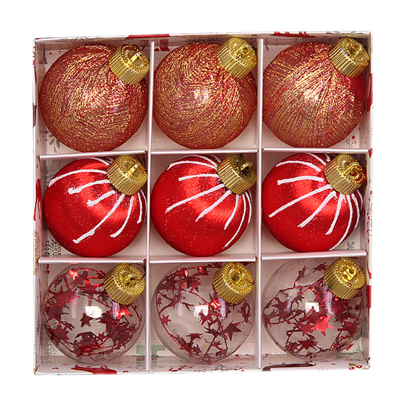 Christmas balls, silk balls, winding balls, painted balls, 8cm, 9pcs, boxed Christmas decorations Julia M Home & Kitchen