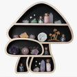 Adorable Mushroom - themed Decor. Wall - mounted Wooden Floating Mushroom Shelf. Ideal as a Crystal Display Shelf or a Rock Gem - Julia M LifeStyles