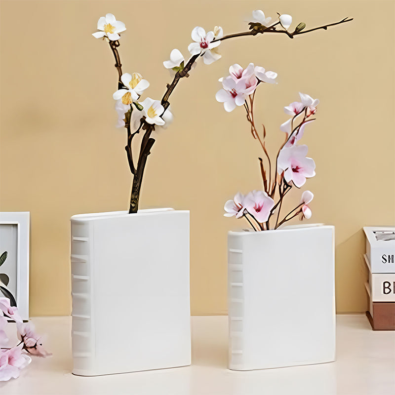 Book Vase - Ceramic, Cute & for Home Decor, with Flower & Shelf Options - Julia M LifeStyles