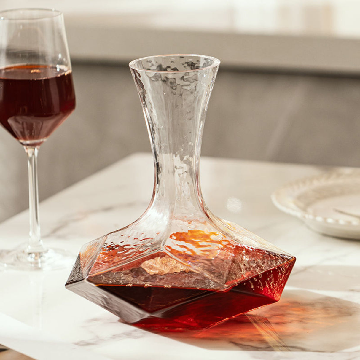 Cube Wine Decanter | Geometric Glass Decanter