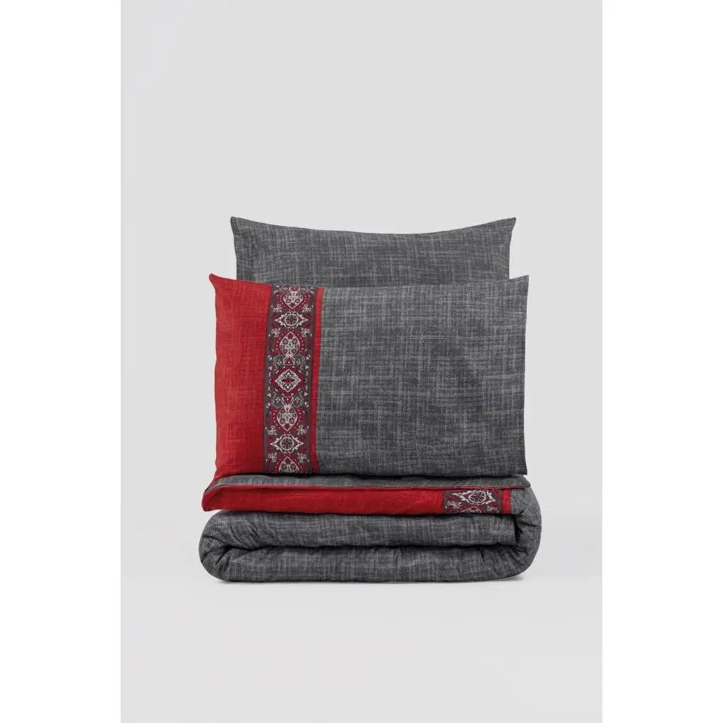 Cotton Box Folk Art Double Duvet Cover Set Ardil Red-Exquisite Handmade Design for a Stylish Bedroom Julia M LifeStyles