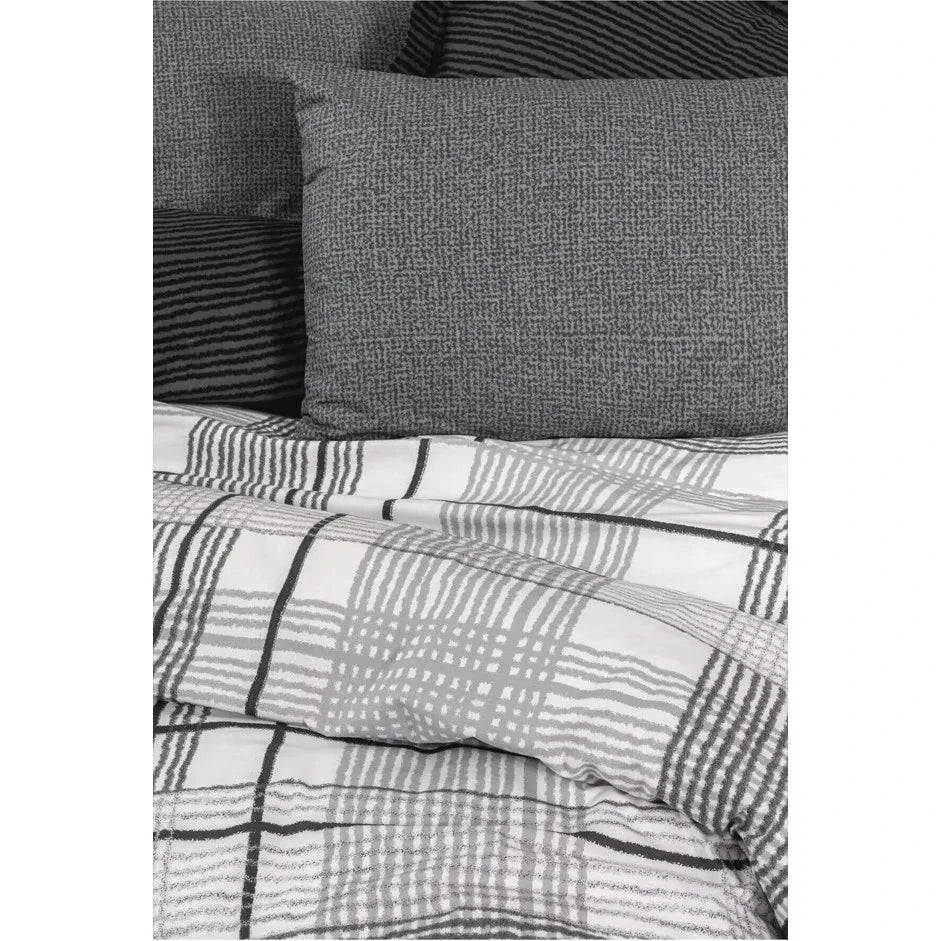 Modern Double Duvet Cover Set Cotton Box Anthracite. Stylish Bedding Essential Julia M LifeStyles