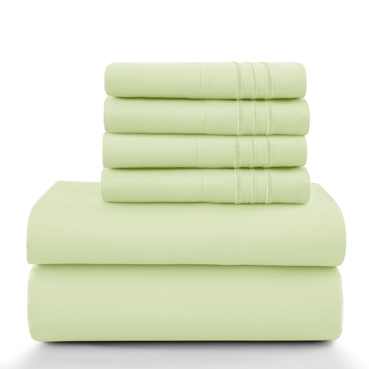 Lux Décor 6Pc Solid Sheet Set – Brushed Microfiber, 16" Deep Pockets