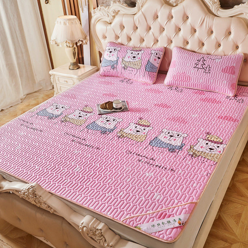 Summer Bed Sheet Ice Silk Mat Soft and Comfortable Latex Mattress Bedding Three-piece Breathable Mat for Comfortable Sleep - Julia M LifeStyles