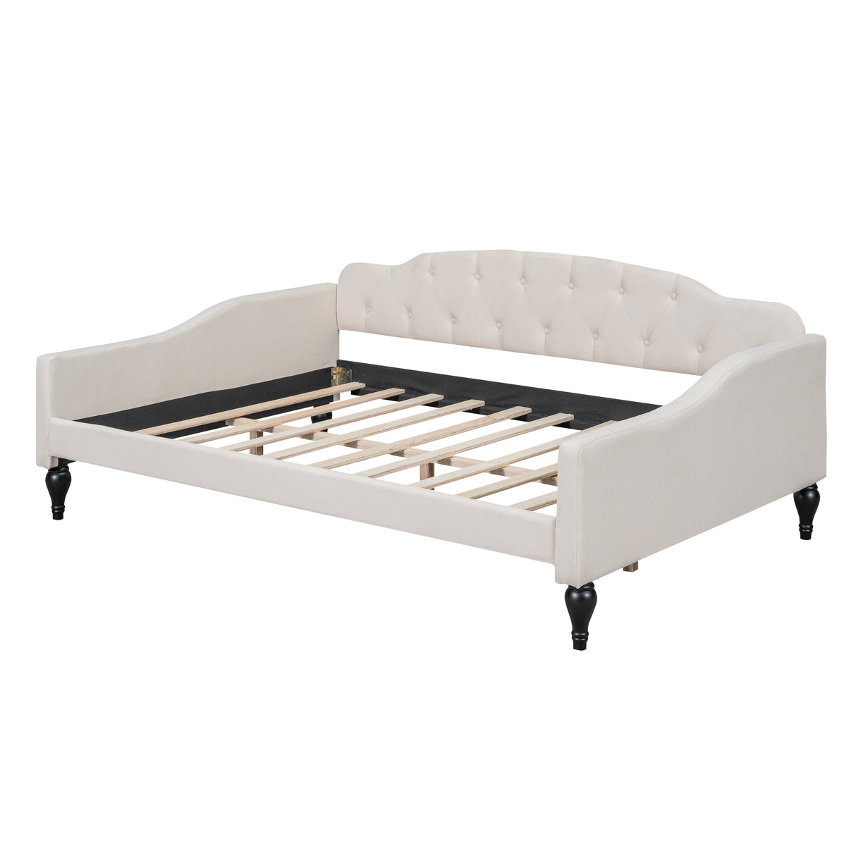 Full Size Upholstered Tufted Daybed Beige - Julia M LifeStyles