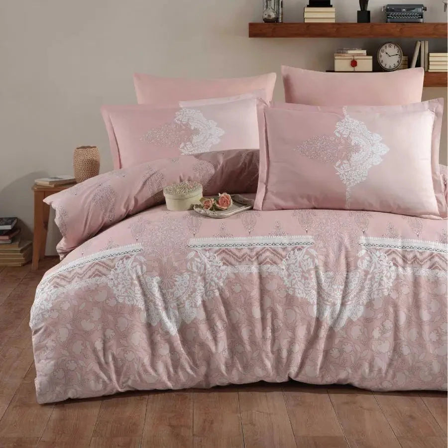 Classy Ranforce Double Duvet Cover Set Levure V1 Powder Design Julia M LifeStyles