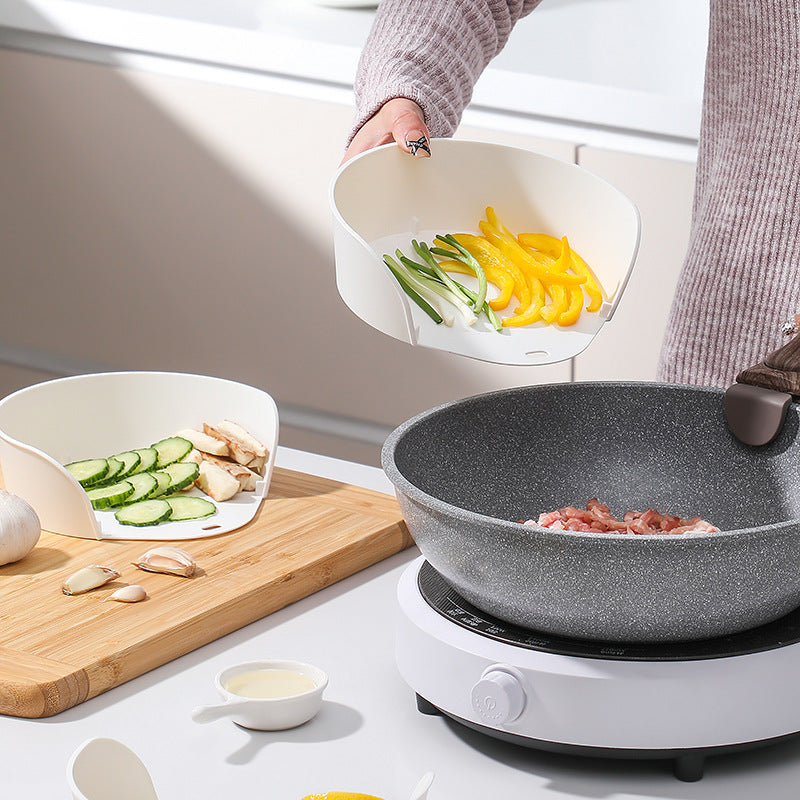 Vegetable board corner storage stir fry and side dish plate round white vegetable preparation plate - Julia M LifeStyles