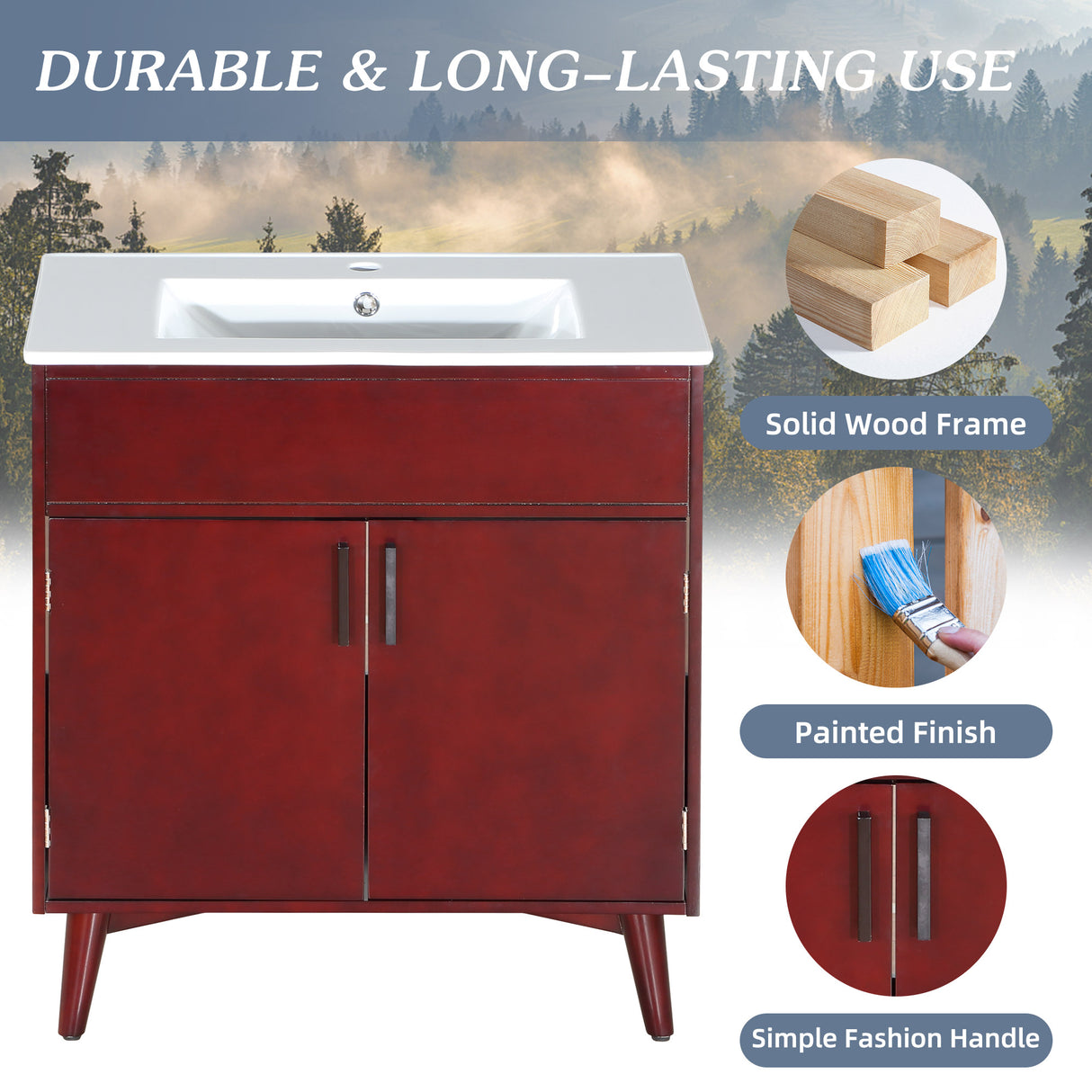 Bathroom vanity Set with Sink, Combo Cabinet, Bathroom Storage Cabinet - Julia M LifeStyles