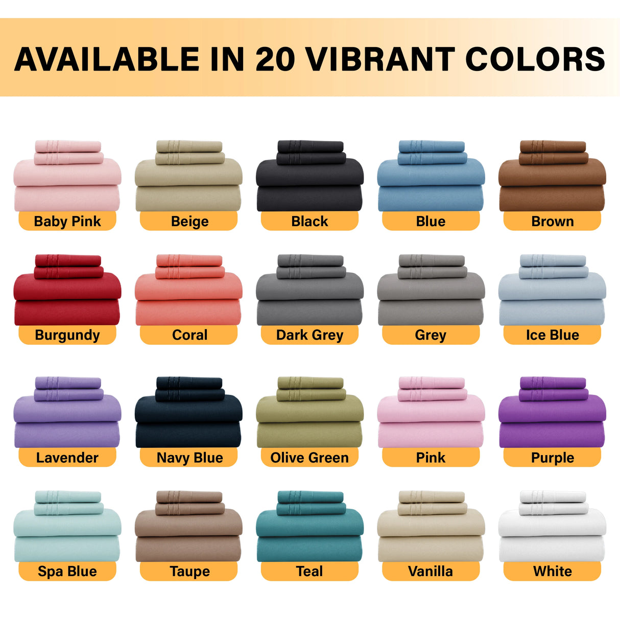 Lux Décor 6Pc Solid Sheet Set – Brushed Microfiber, 16" Deep Pockets