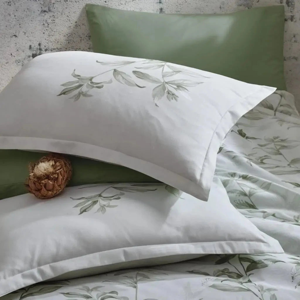 Classy Cotton Satin Green Duvet Cover Set Double Size Mass V2 Collection Julia M LifeStyles